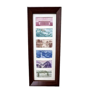 人民币相框100元为人民服务百元小展示框一百六行6连大好河山六联