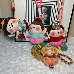 佛小伴汽车挂钥匙扣山西大同文创莲花飞天小佛玩偶毛绒公仔挂件男