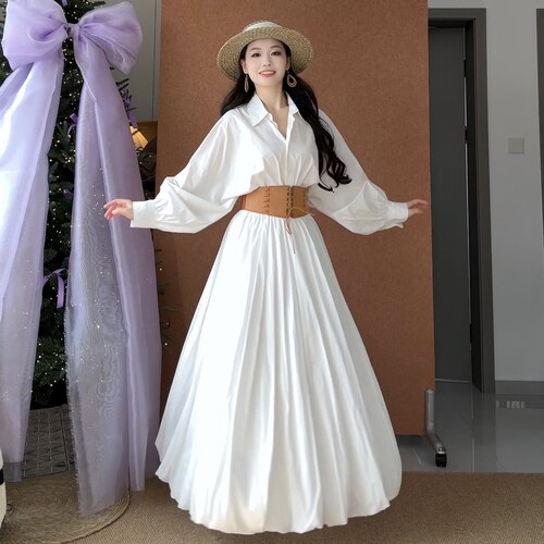 中长款时尚大摆花苞半身裙