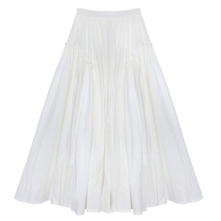 阿洁文艺大摆女裙2025秋冬新款 高腰显瘦百搭A字半身裙木耳荷叶边