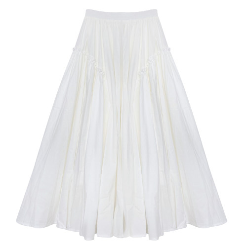 阿洁文艺大摆女裙2025秋冬新款高腰显瘦百搭A字半身裙木耳荷叶边