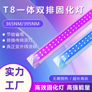 LED T8双排紫外线UV无影胶固化灯油墨荧光检测绿油晒版紫光灯管