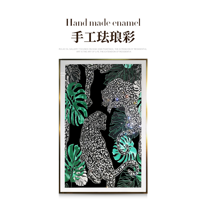 新古典后现代玄关过道珐琅彩挂画