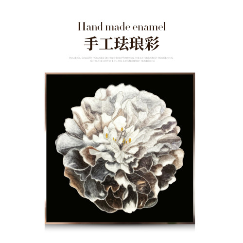原创新古典客厅玄关餐厅珐琅彩画