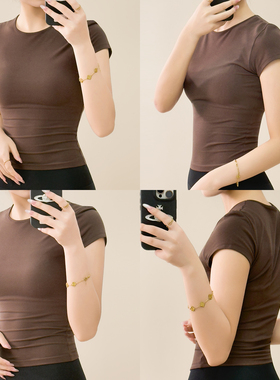 蓝小可Blue瑜伽服显瘦速干吸湿运动上衣收腰修身健身服短袖T恤女