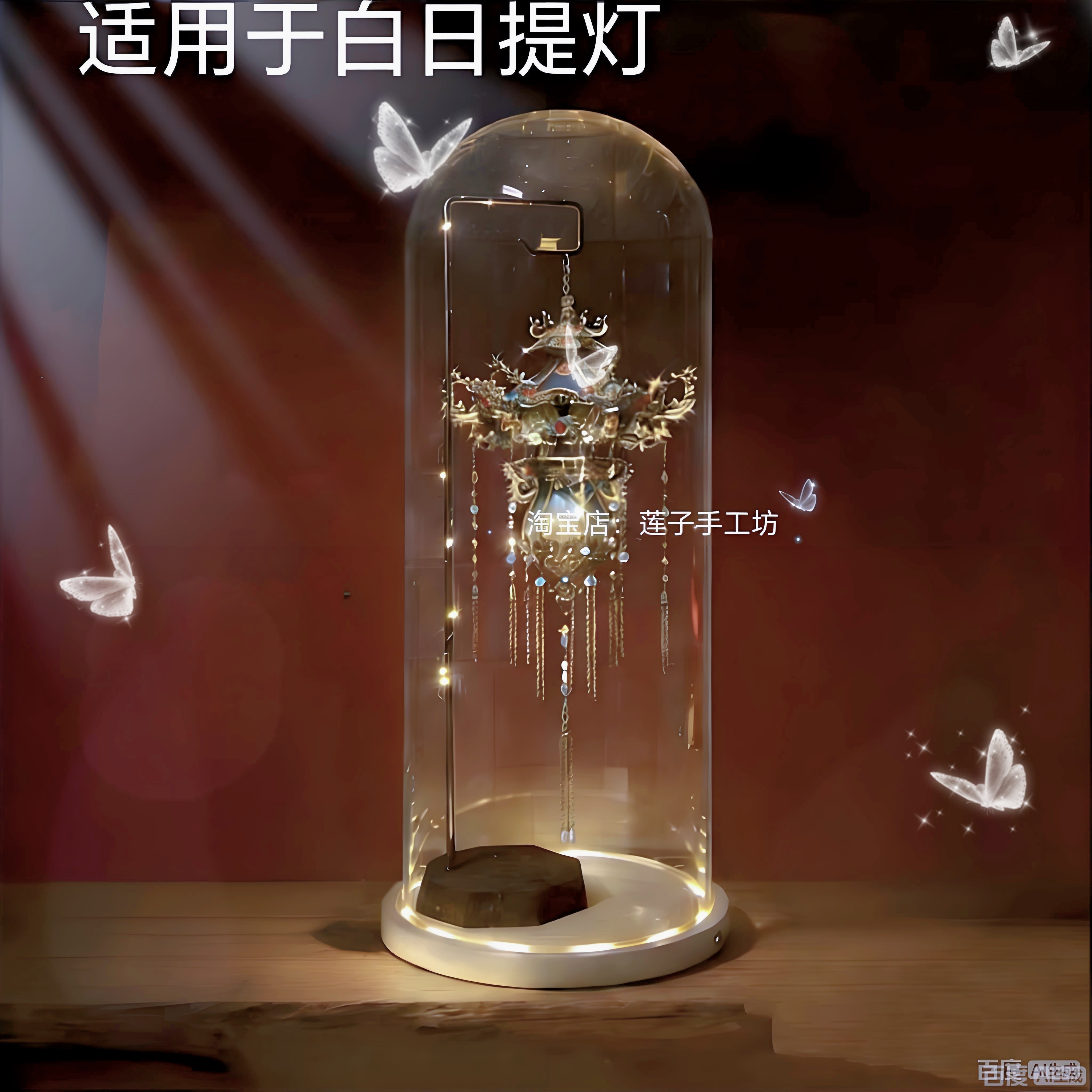适用于拼酷新品白日提灯万灵灯金属模型成品发光玻璃防尘罩展示盒图片