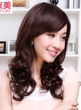星夜美梨花头假发长卷蓬松逼真jiafa 女士中长发梨花假发套短卷发