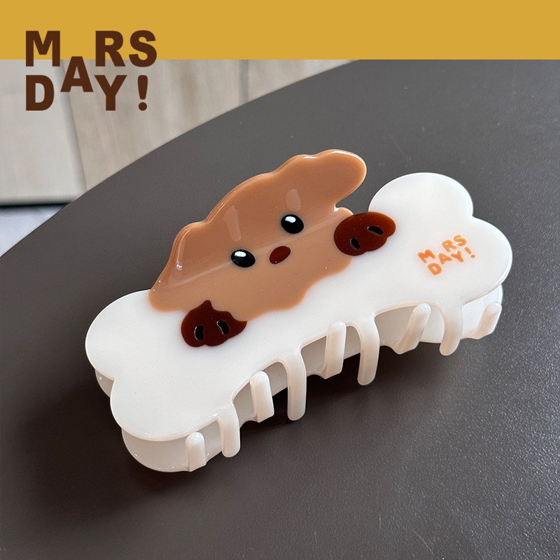 MARSDAY 小狗系列小狗骨头抓夹趣味甜美可爱女后脑勺发夹鲨鱼夹
