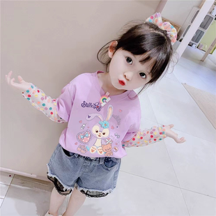 女童防晒衣夏季儿童薄款网纱冰丝长袖T恤女宝纯棉上衣星黛露童装