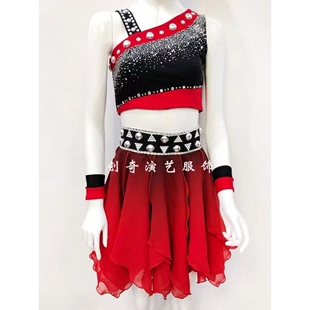 新款佤族舞蹈组合服装女成人甩发舞艺考独舞表演出服装定制瓦族