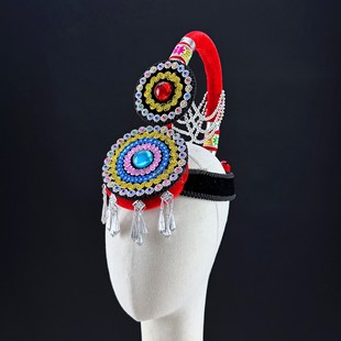 少数民族儿童苗族彝族头饰畲族女童云南少数民族头饰苗银头饰定制