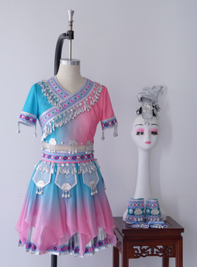 儿童民族服装畲族苗族仫佬族壮族盛装独舞少数民族服装舞台三月三