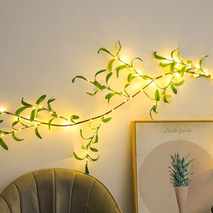 客厅节日橄榄叶藤条灯LED仿真彩灯卧室布置树枝婚庆氛围彩灯装饰