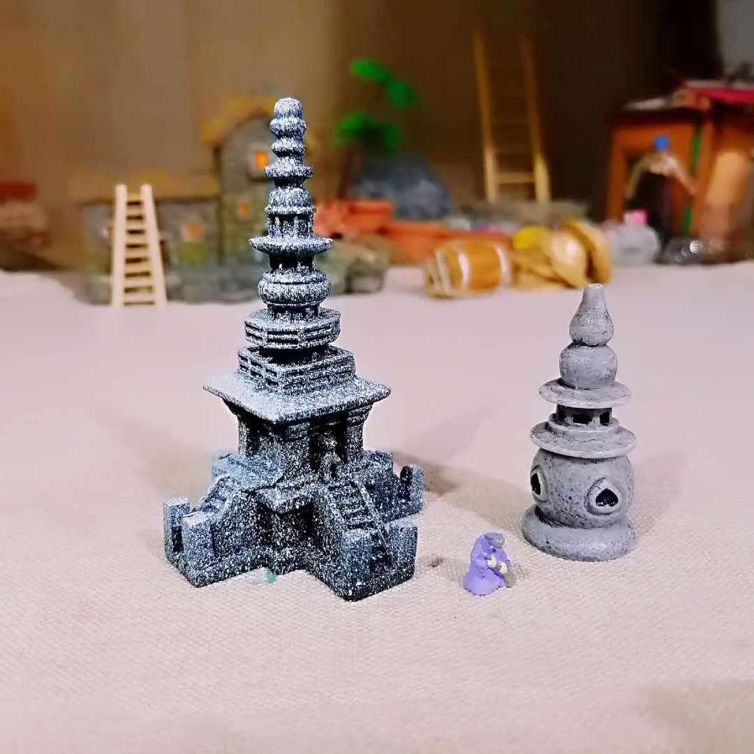 场景模型仿真微缩寺庙道具微景观