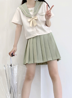 SASATOU莎莎糖原创设计凛川中短袖女显瘦JK制服上衣裙子