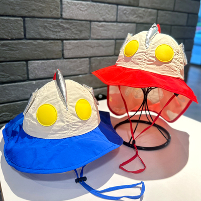 奥特曼男童披肩防晒遮阳帽夏季新