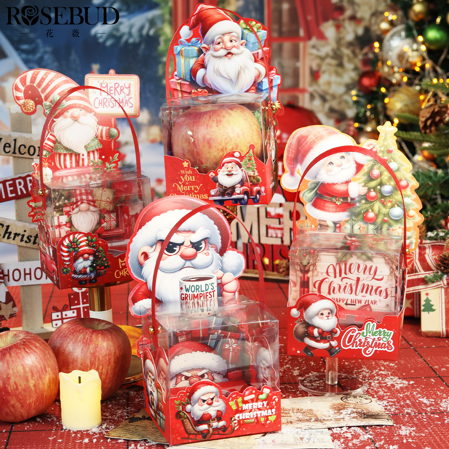 圣诞节苹果包装盒手提透明平安夜平安果苹果礼盒苹果盒圣诞礼物盒,节庆用品/礼品,圣诞礼品,淘宝优惠券,粉丝福利购,淘宝优惠卷