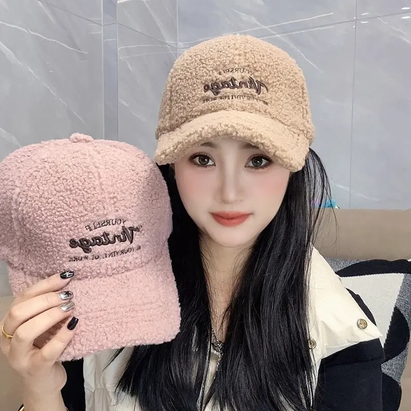 毛绒帽子女2025新款爆款棒球帽