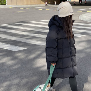 波拉童装儿童羽绒服秋冬新款韩版男童女童中大童中长款加厚连帽白