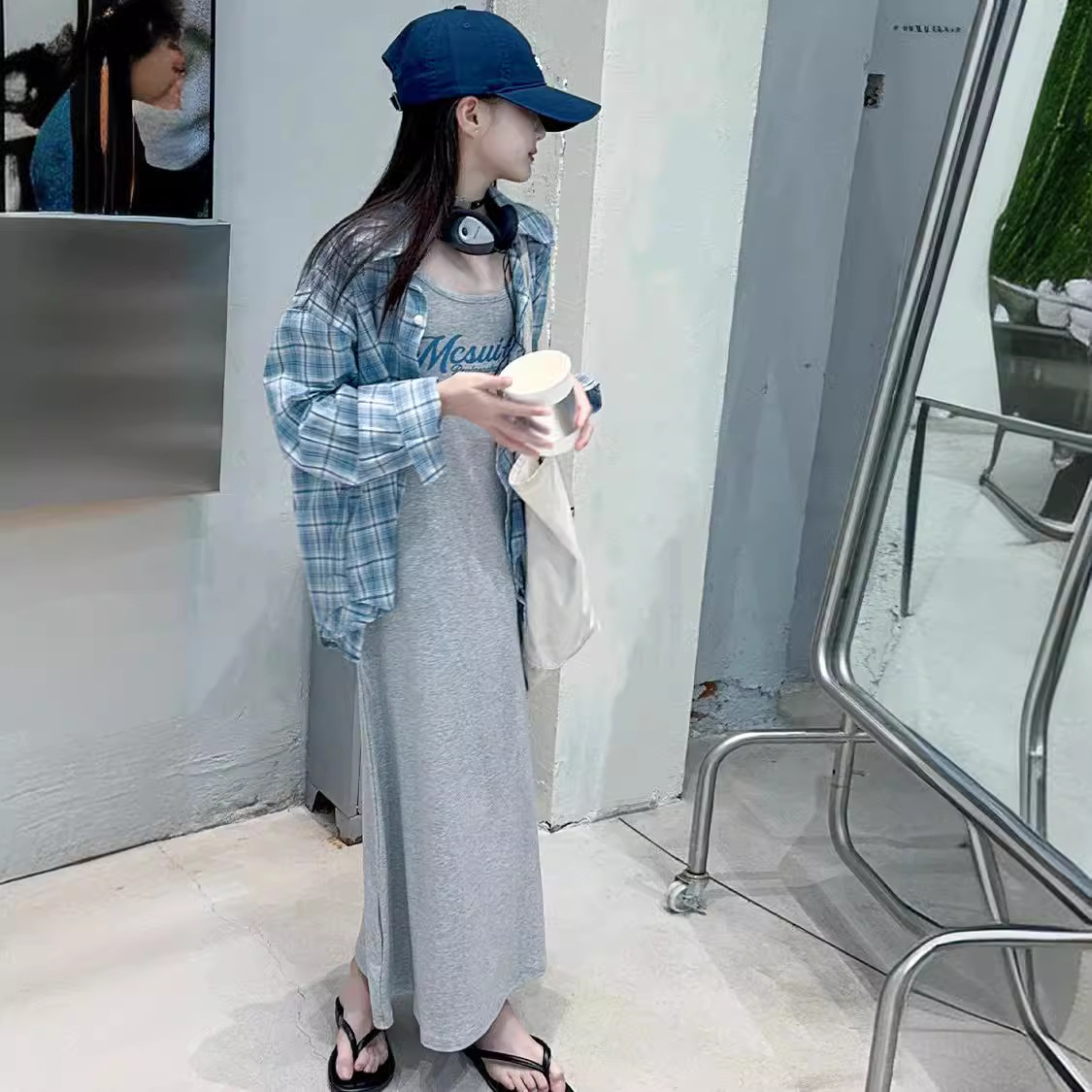 2025秋装波拉童装女童吊带裙儿童格子衬衫裙子套装大童女孩连衣裙