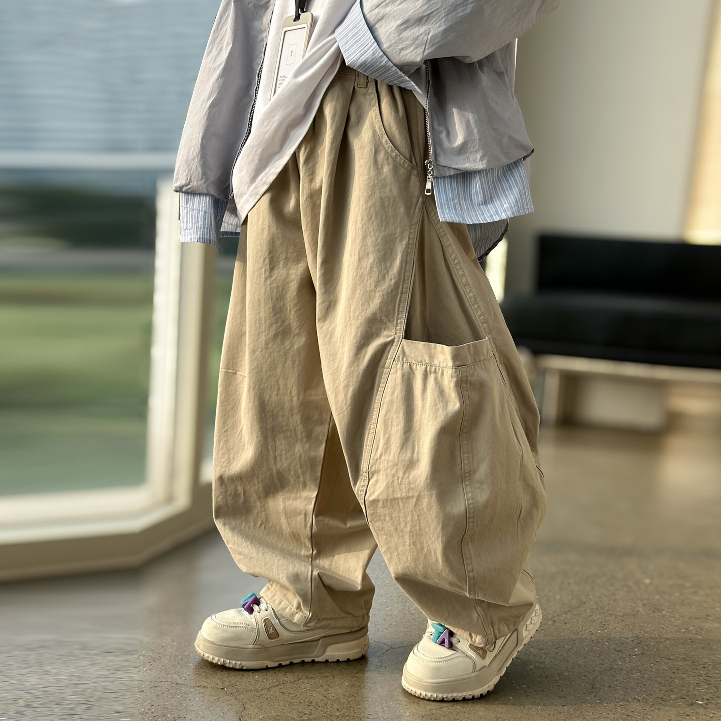 波拉童装男童2026春装春季大口袋休闲裤中大童春装工装裤长裤