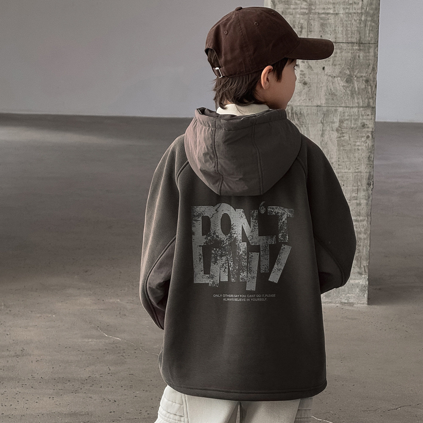 波拉童装男童冬季加绒卫衣2025男大童保暖冬装帽衫儿童加厚一体绒