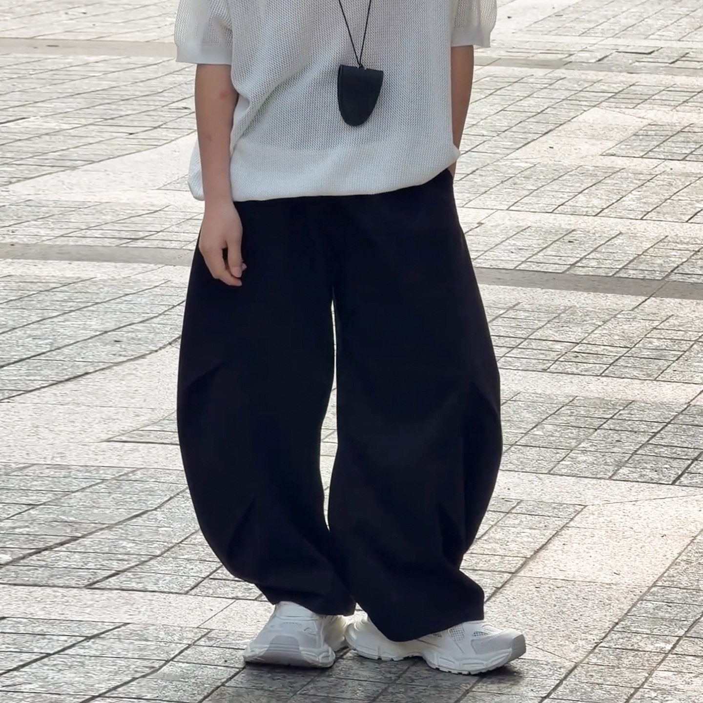 波拉童装男童薄款纯色防蚊裤2026夏装夏季中大童韩版洋气长裤