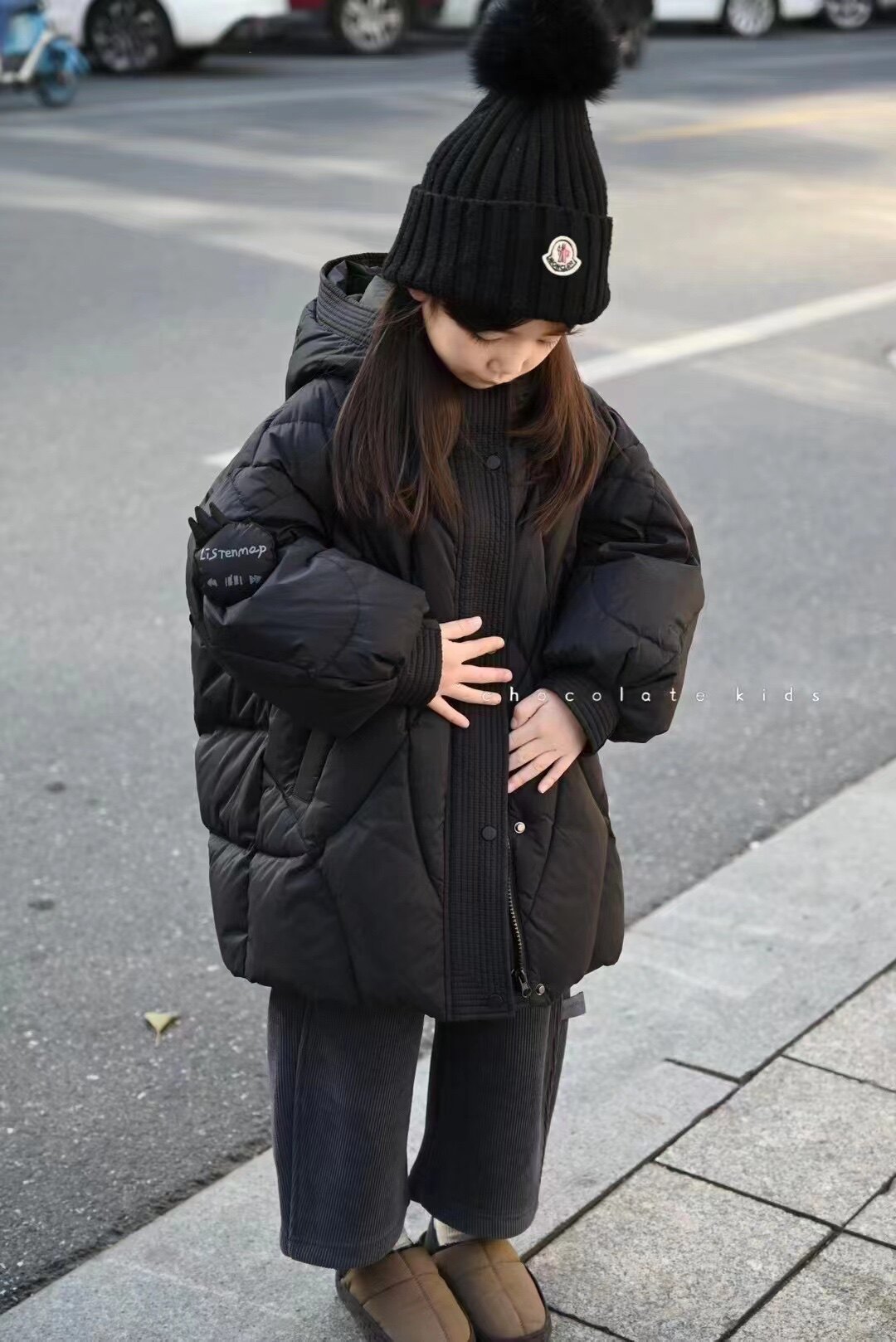 【现货】2025冬波拉正品儿童中大童中长款亲子连帽90白鸭绒羽绒服