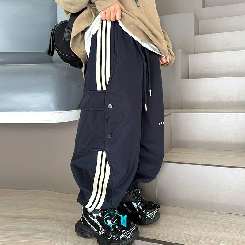 波拉童装男童裤子春秋款2026秋装男孩秋装工装裤大儿童装秋季休闲