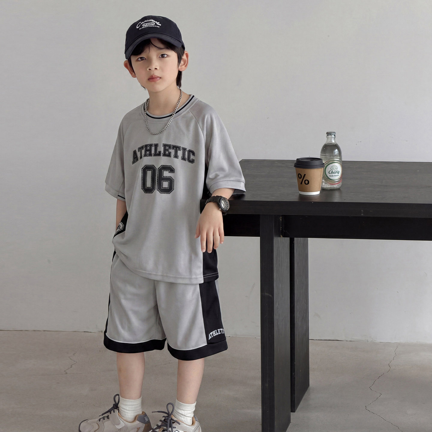 波拉童装男童夏装套装2026夏装夏季儿童装中大童篮球服运动休闲两