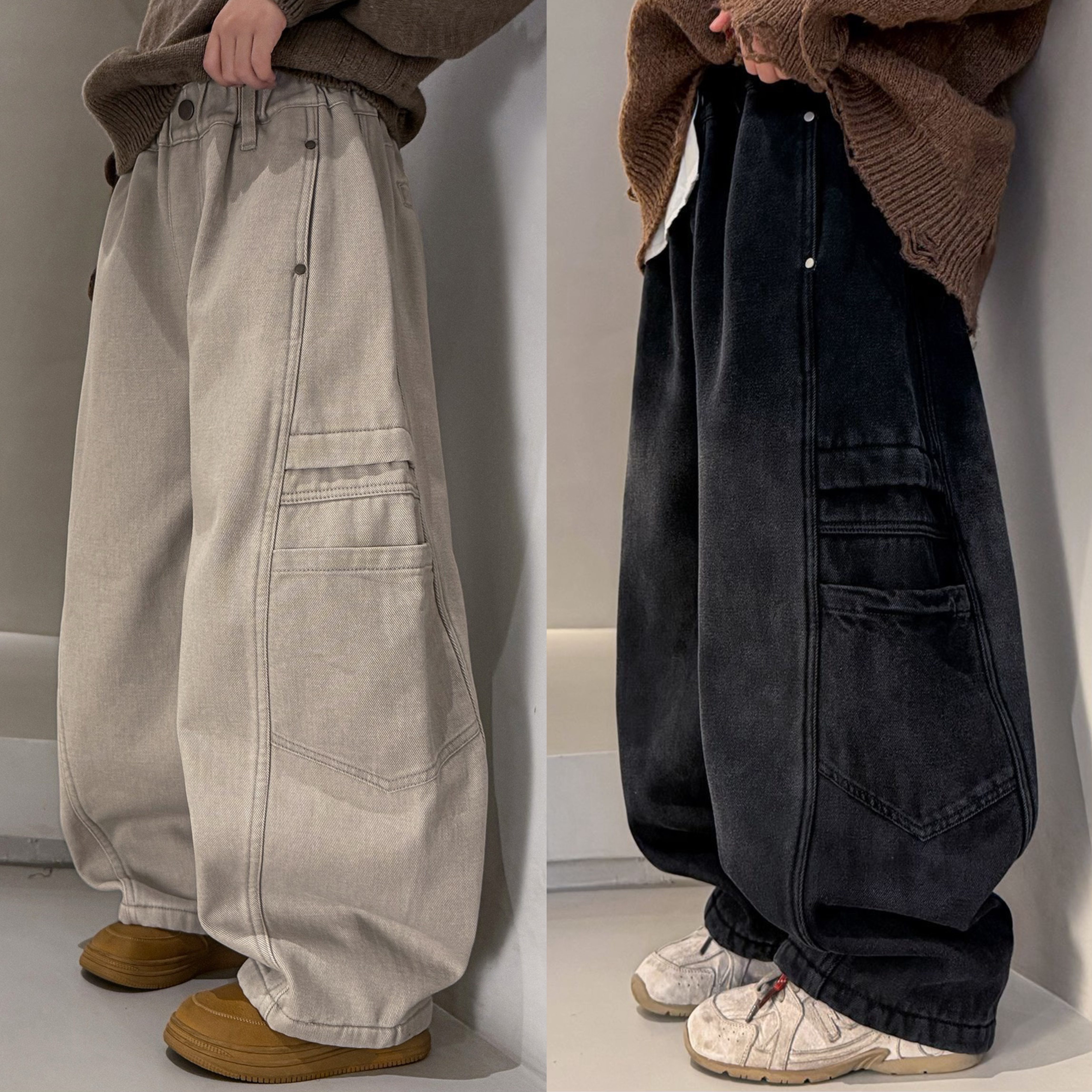 2026春装波拉童装男女童工装裤春秋款中大儿童装痞帅弯刀裤休闲裤