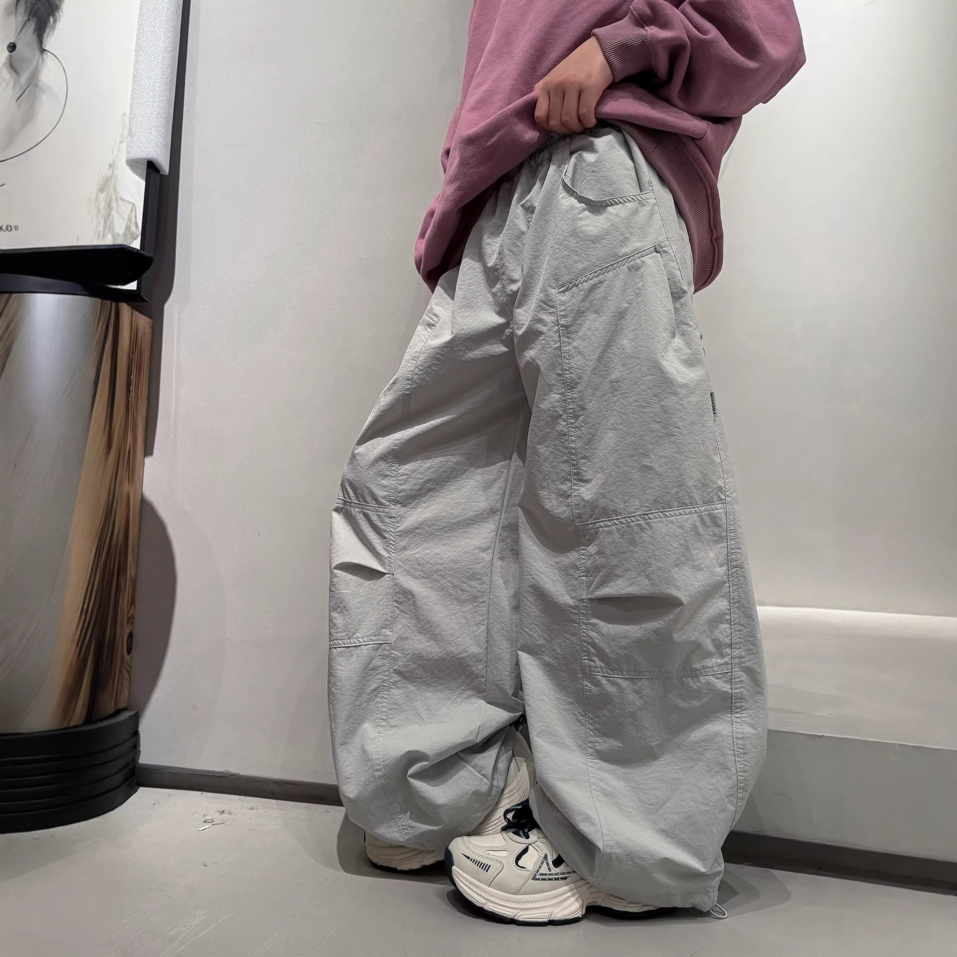 波拉童装男童夏款裤子2026夏装中大儿童装夏季薄款运动防蚊长裤男