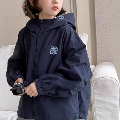 2025秋装波拉童装男女童冲锋衣儿童休闲连帽外套男女孩夹克衫风衣