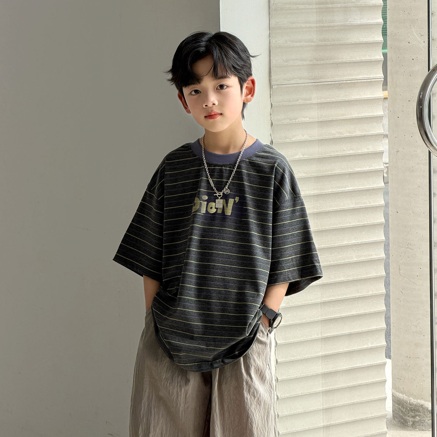 波拉童装男童短袖t恤夏装2026夏装女大童上衣儿童纯棉半袖薄款宽