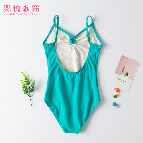 包邮棉吊带儿童舞蹈服女艺考形体