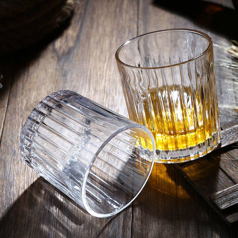 日式条纹威士忌杯酒吧专用古典杯鸡尾酒杯复古烈酒杯玻璃洋酒杯子