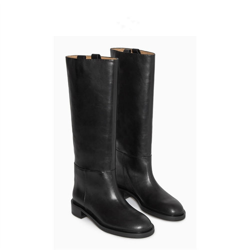 骑士靴头层牛皮长筒靴