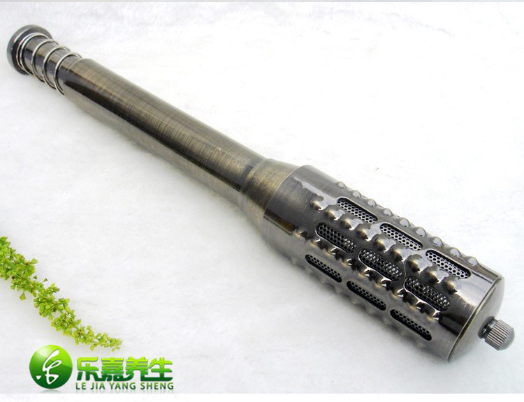 仿古铜温灸棒特大号紫铜艾灸器　带按摩浮点凸点按摩棒头