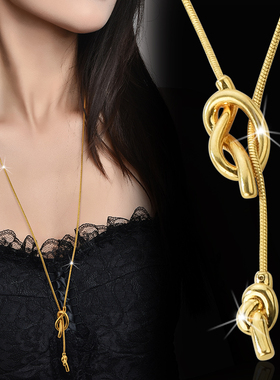 穗爵钯金钛钢毛衣链女士时尚项链