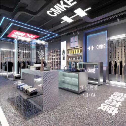 户外运动服装店展示架上墙背板墙壁挂衣架陈列架运动衣服货架