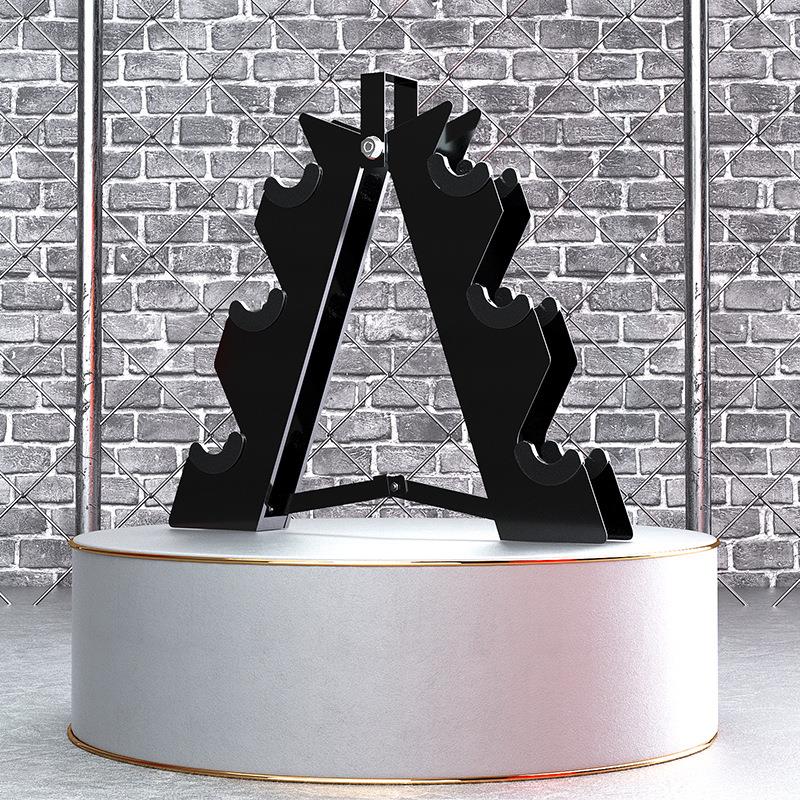 手提式可折叠三层哑铃架家用健身器材收纳放置哑铃三对浸塑哑铃架