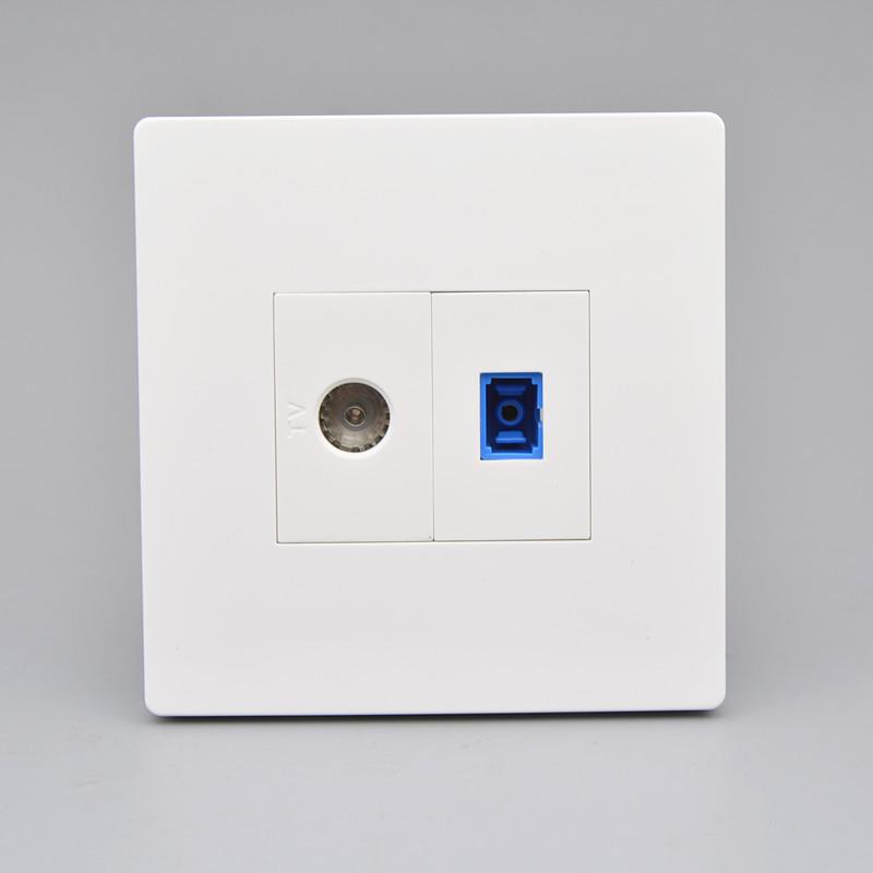 大板86型暗装电脑千兆网络光纤带电视TV面板 有线电视+SC光纤插座