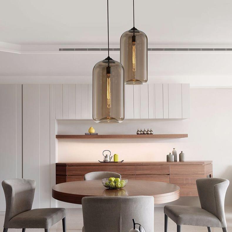 美式复古loft个性创意吧台餐桌吊灯北欧简约透明玻璃单头床头吊灯