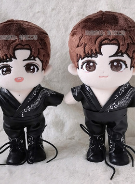 Ansonlo公仔Mirror娃衣男團盧瀚霆教主棉花娃娃露背皮衣服20cm40