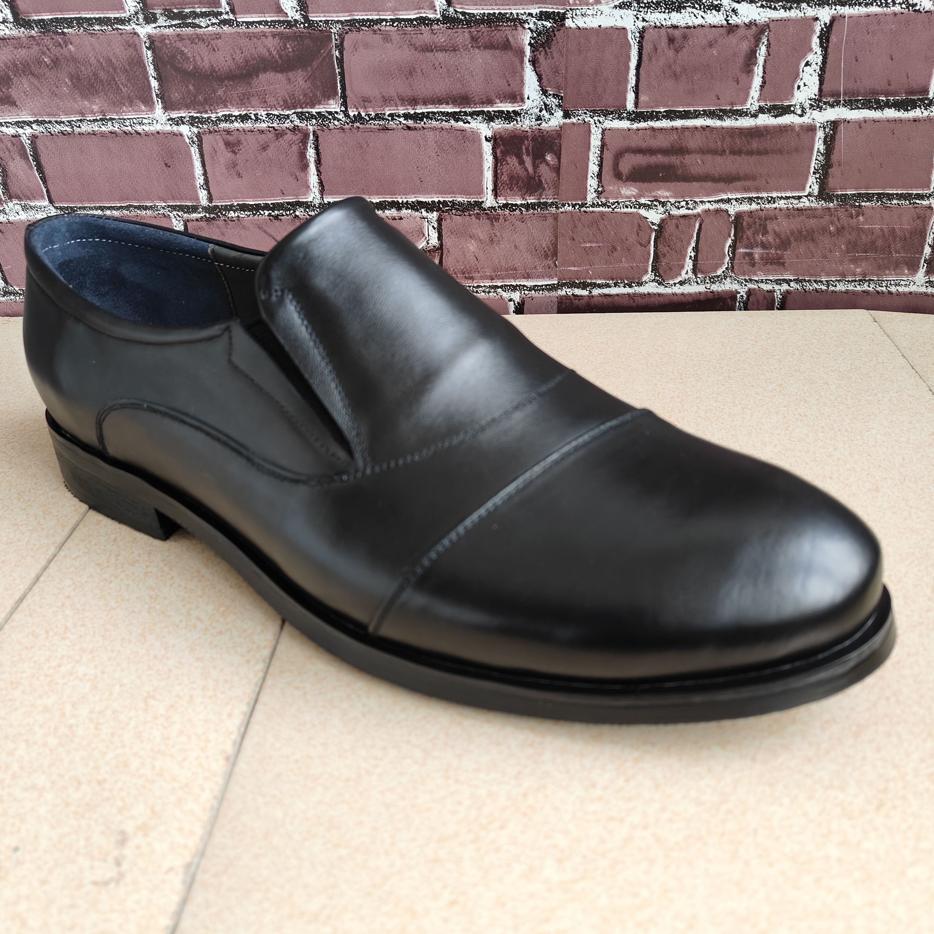 博益鸟量脚定制新款真皮49码50码51码特大码男式套脚商务休闲皮鞋