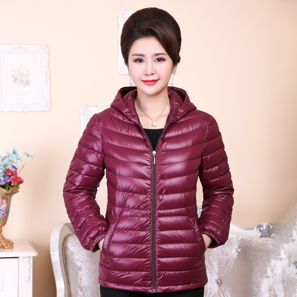 轻薄羽绒服白鸭绒加肥加大中老年