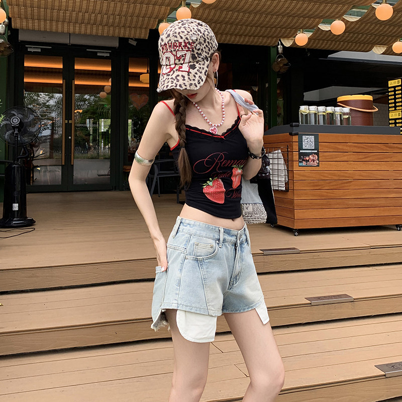 复古甜酷牛仔短裤女夏2026新款街头百搭显瘦浅色短裤辣妹潮流热裤