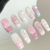 2025新款 清新美甲春日新款 温柔高级指甲猫眼穿戴薄荷气质显白可爱