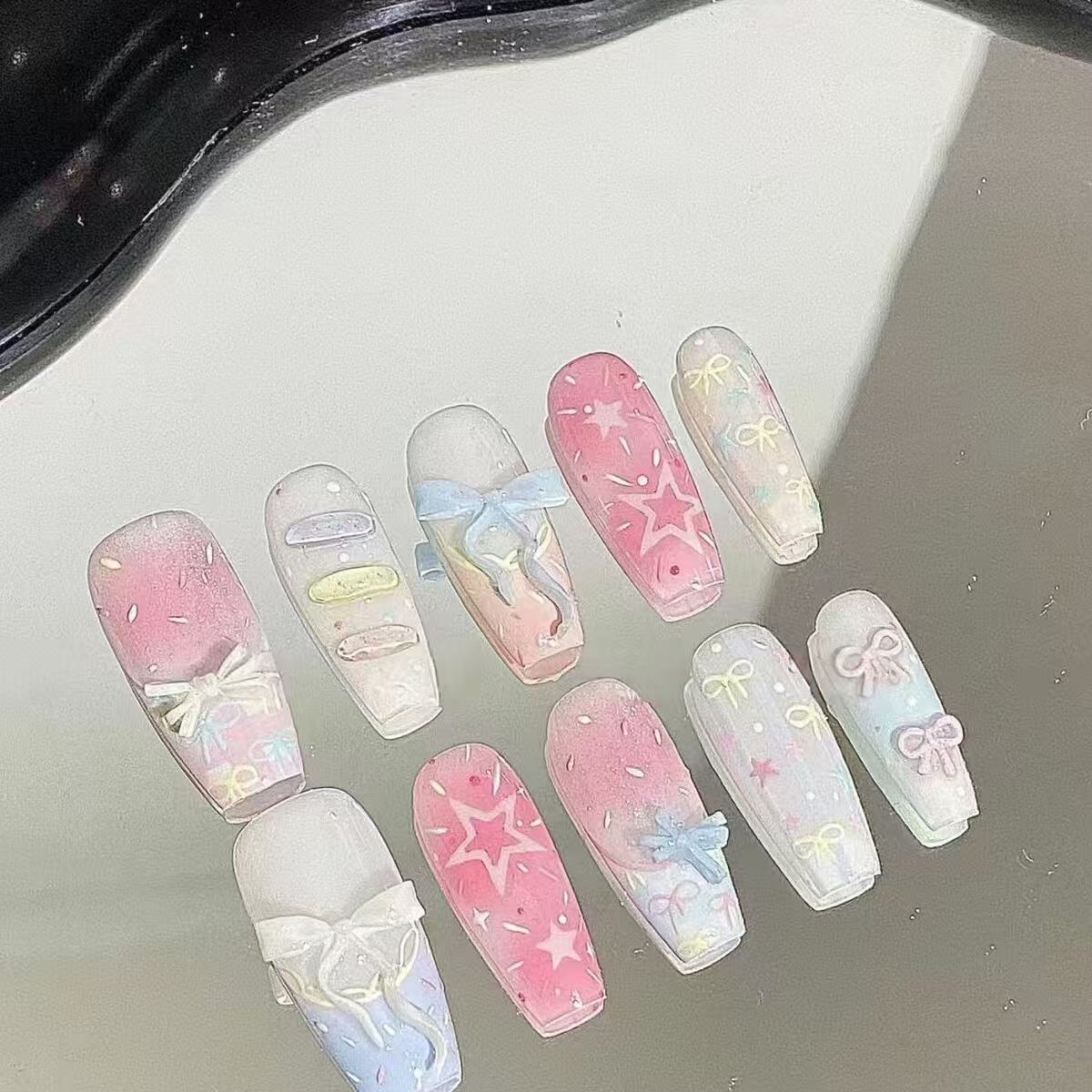 甜甜糖糕半手工美甲穿戴甲