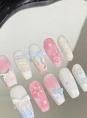 甜甜糖糕半手工美甲穿戴甲